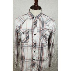 BKE Buckle Men's Slim Fit Button Front Shirt Large
